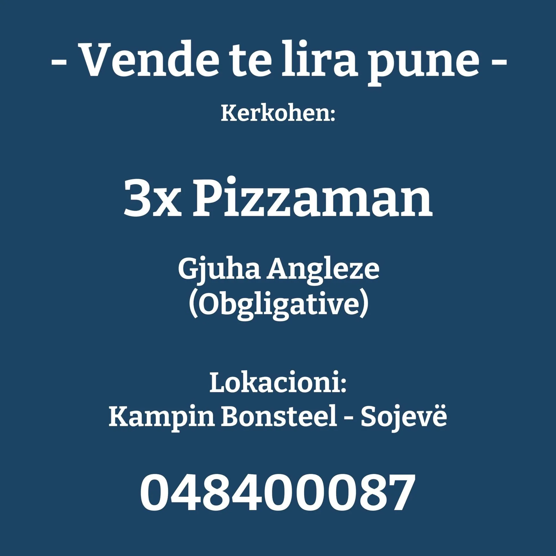 - Vende te lira pune - 