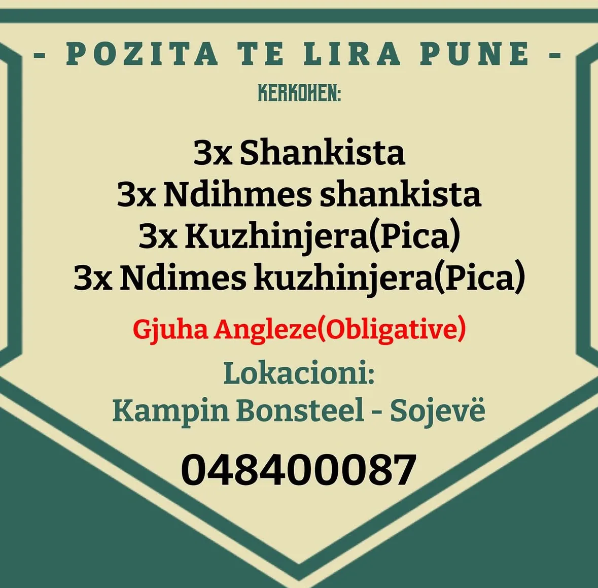 - Vende te lira pune -